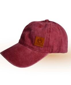 Gorra vintage de gabardina prelavada color bordo