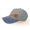 Gorra vintage de gabardina prelavada color gris y azul