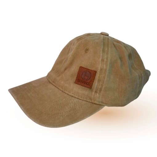 Gorra vintage de gabardina prelavada color marron