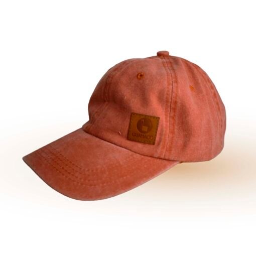 Gorra vintage de gabardina prelavada color salmon