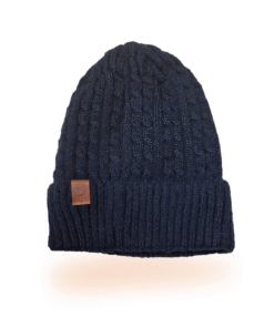 GORRO LANA FORRADO CON PELUCHE AZUL