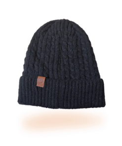 GORRO LANA FORRADO CON PELUCHE NEGRO