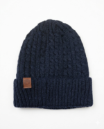 GORRO LANA FORRADO CON MICROPIEL AZUL