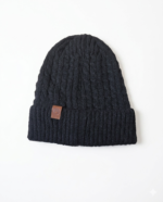 GORRO LANA FORRADO CON MICROPIEL NEGRO