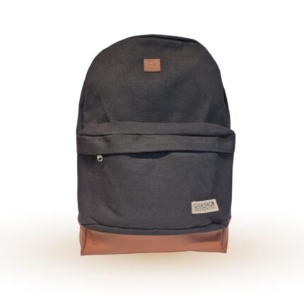 MOCHILA DE LONA CON PORTA NOTEBOOK <br> NEGRO