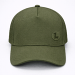 GORRA TRUCKER MONOCOLOR BORDADA VERDE MILITAR