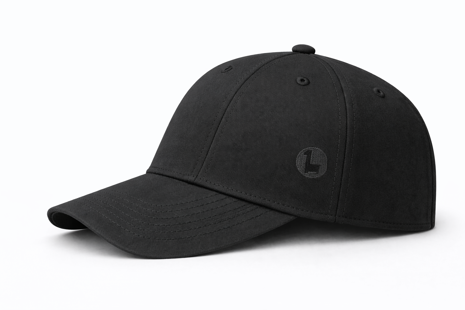 GORRACONVELCRO-Black-Bordada GORRA BASEBALL PREMIUM CON VELCRO BORDADA NEGRO - Imagen 1