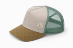 GORRA TRUCKER PREMIUM CUSTOMIZADA BORDADA BEIGE CRUDO VERDE