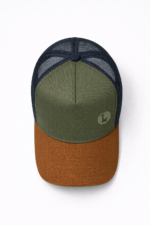 GORRA TRUCKER PREMIUM CUSTOMIZADA BORDADA MARRON VERDE MARINO - Imagen 2