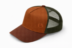 GORRA TRUCKER PREMIUM CUSTOMIZADA BORDADA CAFE MARRON VERDE