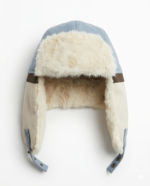 GORRO AVIADOR CELESTE MARRON CRUDO - Imagen 2