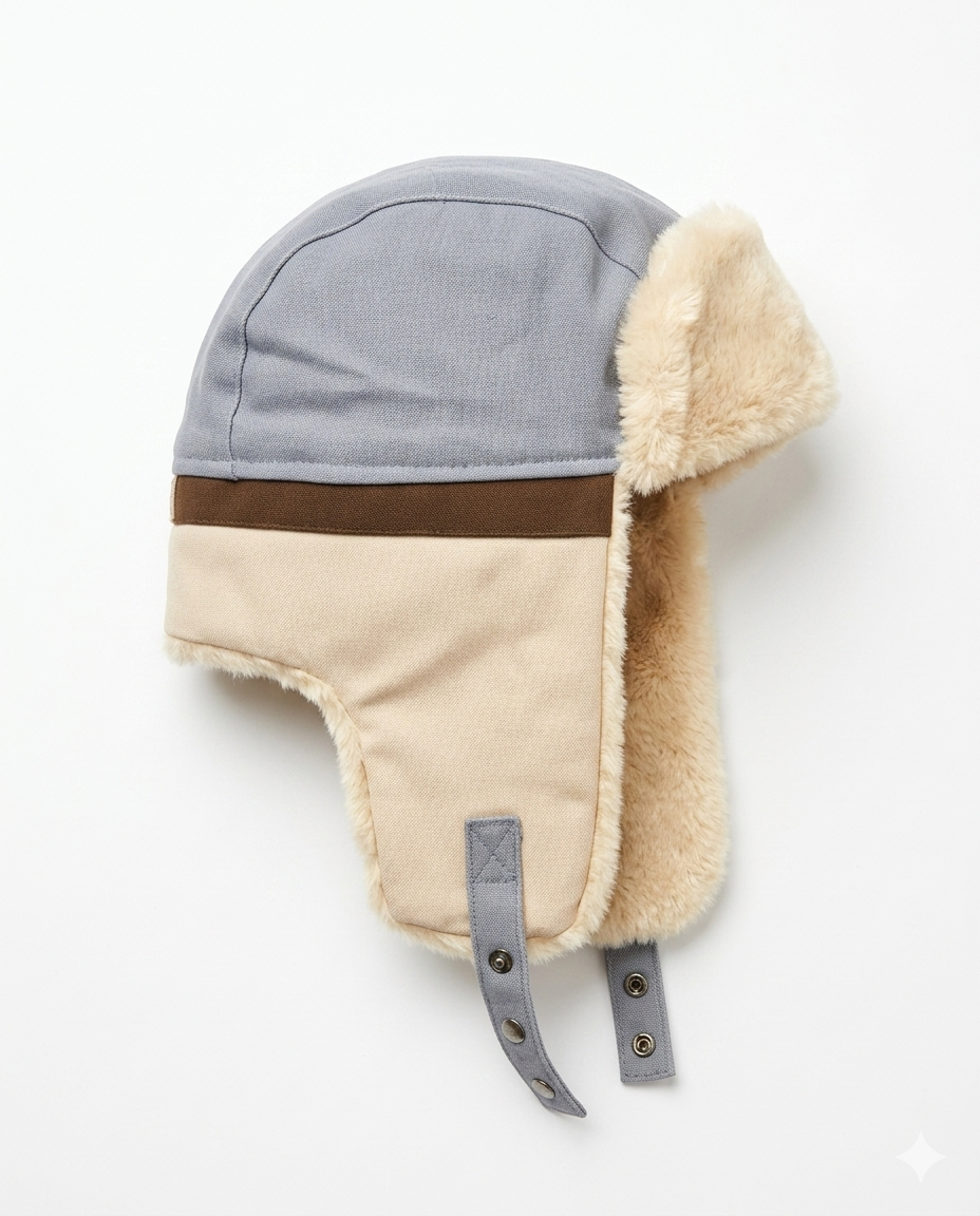 1-Celeste-Marron-Crudo 2 GORRO AVIADOR CELESTE MARRON CRUDO - Imagen 1