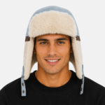 GORRO AVIADOR CELESTE MARRON CRUDO - Imagen 2