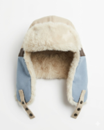 GORRO AVIADOR CRUDO MARRON CELESTE - Imagen 2