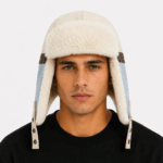 GORRO AVIADOR CRUDO MARRON CELESTE - Imagen 2