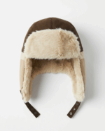 GORRO AVIADOR MARRON CRUDO BEIGE - Imagen 3