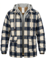 CAMPERA CAMISACO FORRADA CON MICROPIEL CON CAPUCHA GRIS
