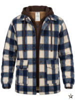 CAMPERA CAMISACO FORRADA CON MICROPIEL CON CAPUCHA MARRON