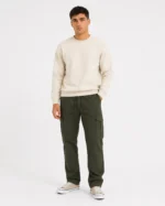 PANTALON CARGO GABARDINA VERDE MILITAR - Imagen 2