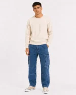 PANTALON JEANS CARGO AZUL - Imagen 2