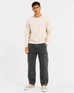 PANTALON JEANS CARGO NEGRO - Imagen 2