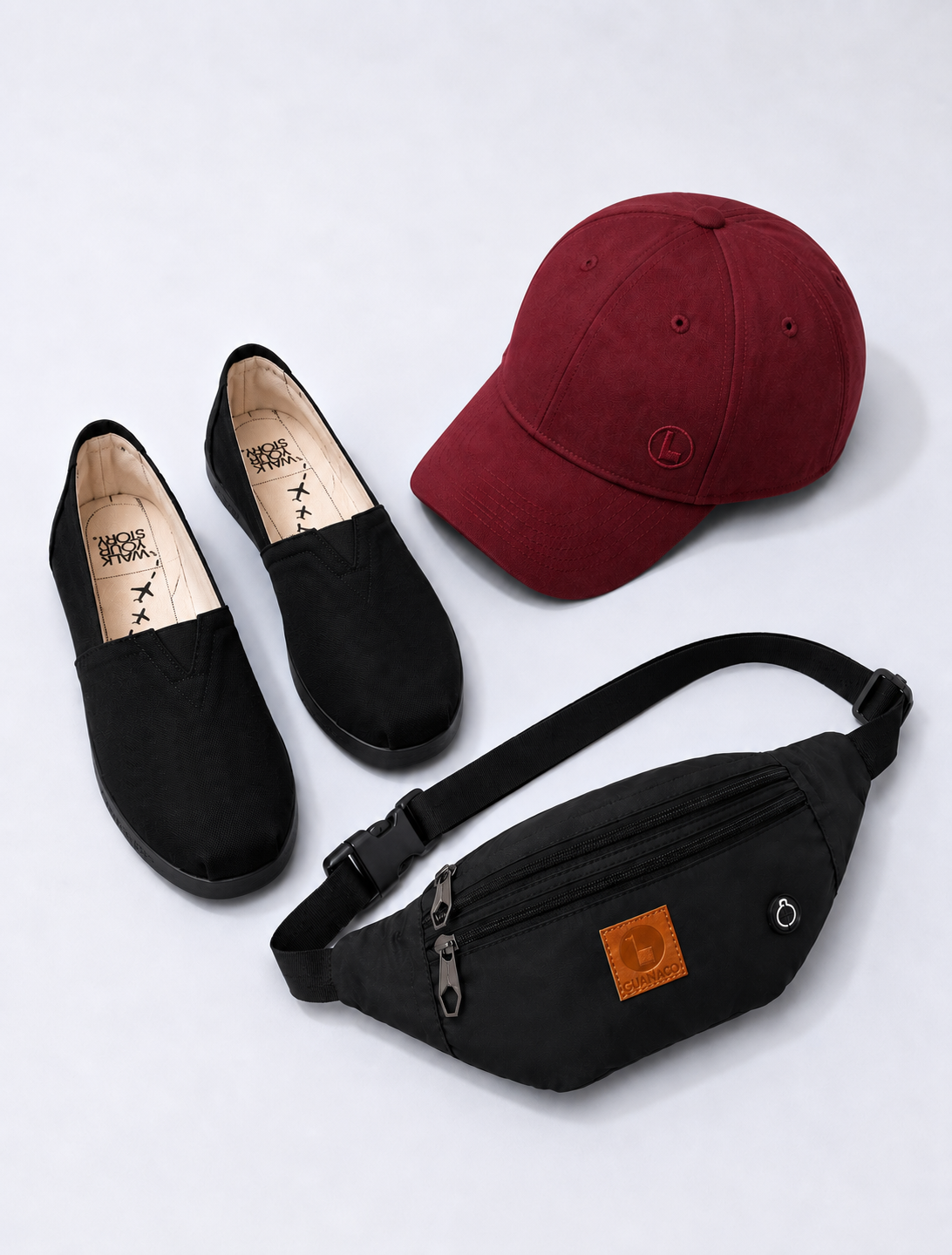 Combo-alpargata-riñonera-gorra